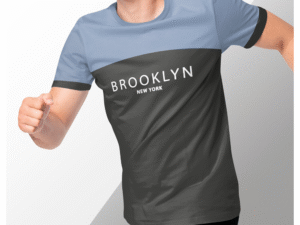 Cotton Half Sleeve Casual T-Shirt For Men - Blue And Black